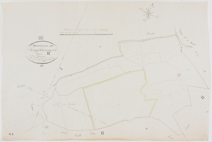 Longchaumois, section H, les Charrières, feuille 7.géomètre : Félix cadet