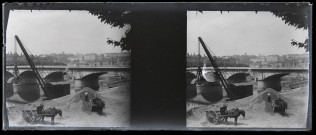 Travaux sur les quais de Saône, au niveau du Pont du Change à Lyon.