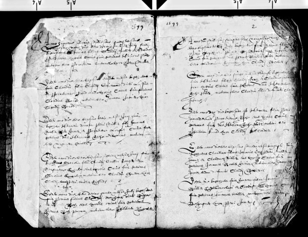 Baptêmes 1599-1618, mariages 1606-1617.