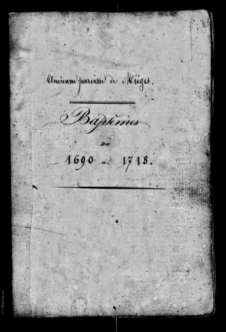 Série communale : baptêmes, janvier 1690-juin 1719.