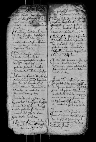 Série communale : baptêmes 1639-1655 ; mariages 1640-1655.