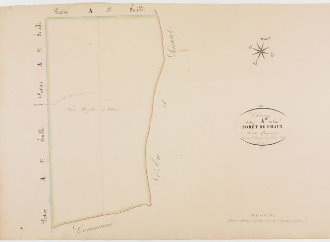 Chissey-sur-Loue, section A, la Forêt de Chaux, feuille 4. [1837-1838] géomètre : Henry Duchesne