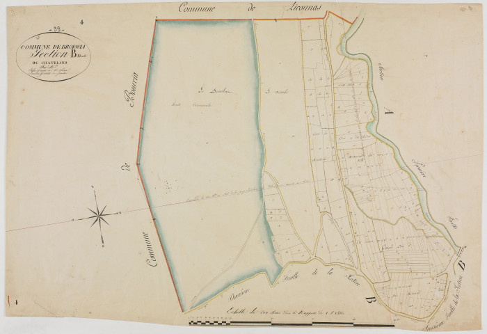 Broissia, section B, Chatelard, feuille 1.géomètre : Félix et Jannin