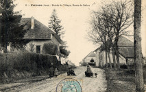 Cernans (Jura). 5. L'entrée du village, la route de Salins.