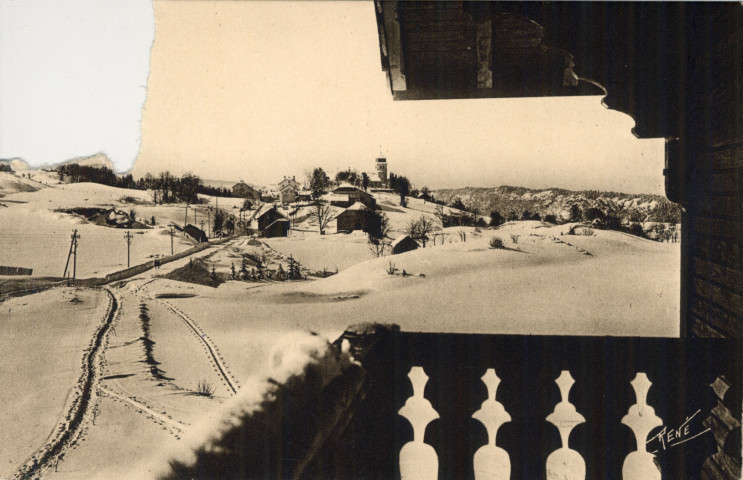Les Rousses (Jura). 103. Le village sous la neige, Alt.1110m.
