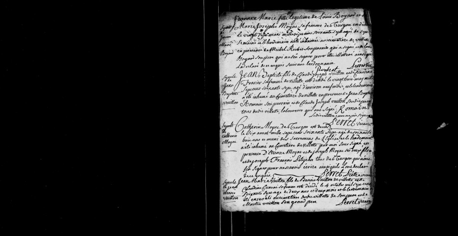 Baptêmes, mariages, sépultures 1767-1787, 1789-1791.