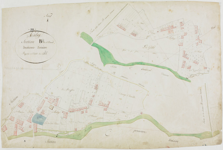 Arlay, section B, Saint-Vincent, feuille 2. [1811] géomètre : [Girardet]