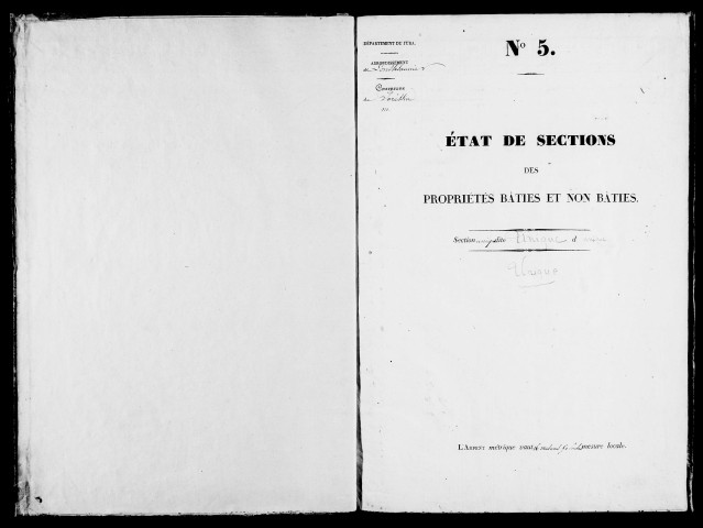 Etat de sections, s.d. [1827].