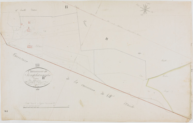 Longchaumois, section H, Charrières, feuille 13.géomètre : Félix cadet