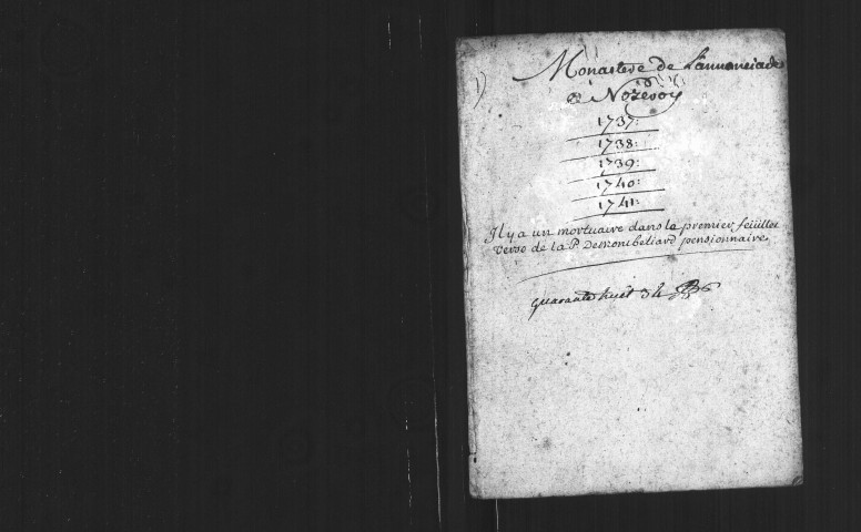 Annonciades : sépultures 1737-1771, 1777-1786.
