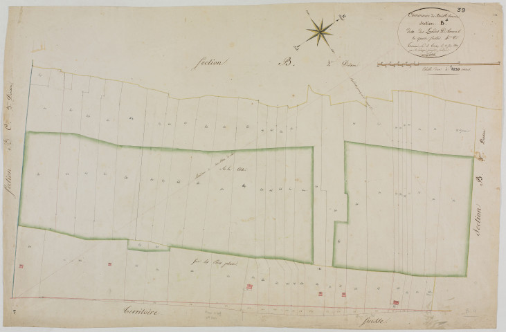 Bois-d'Amont, section B, les Landes d'Amont, feuille 4.géomètre : Rosset