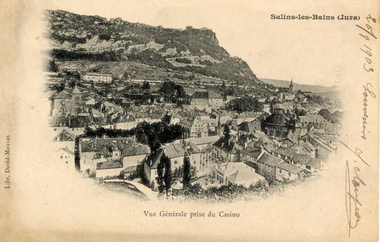 Salins-les-Bains (Jura). Vue générale prise du Casino.