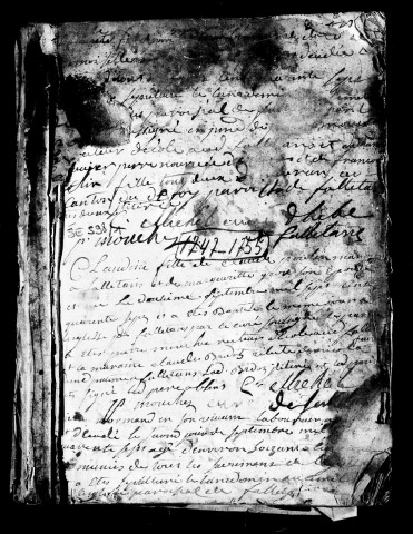 Baptêmes, mariages, sépultures 30 août 1747-11 décembre 1755.