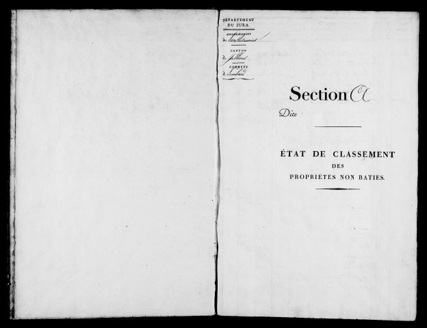 Etat de sections, s.d. [début XIXe].