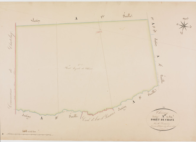 Chissey-sur-Loue, section A, la Forêt de Chaux, feuille 2. [1837-1838] géomètre : Henry Duchesne