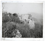 Ruines du château de Vaulgrenant à Pagnoz dominant la plaine de Port-Lesney.