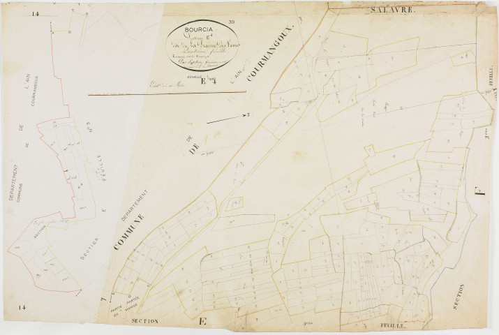 Bourcia, section E, le Village, feuille 4 [1820-1822]géomètre : Laplace