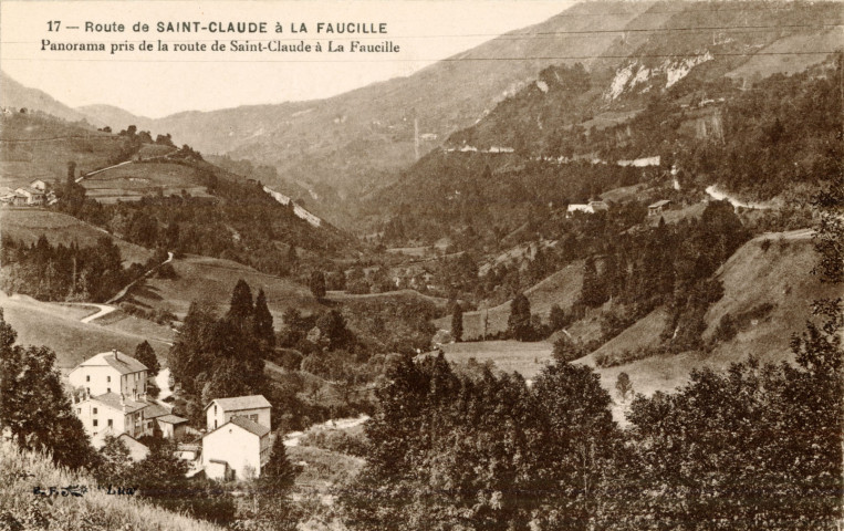 Route de Saint-Claude à la Faucille (Jura). 17. Panorama pris de la route de Saint-Claude à la Faucille. Paris, imprimerie Catala Frères.
