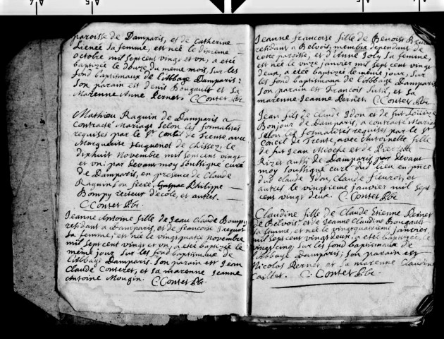 Baptêmes, mariages et sépultures, octobre 1721-décembre 1738.