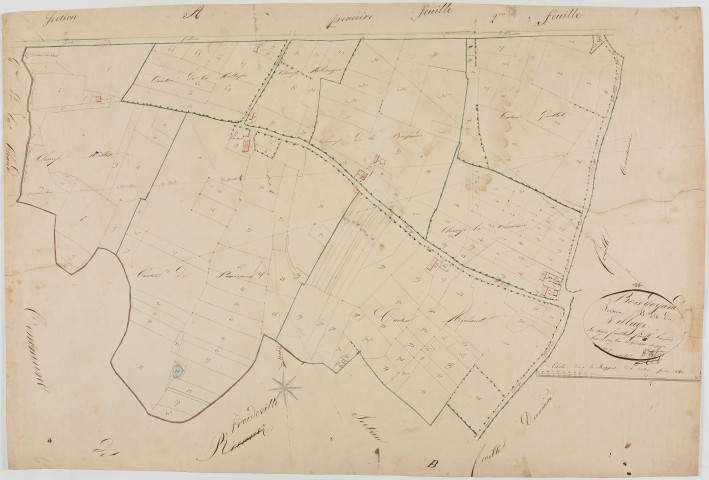 Bois-de-Gand, section B, le Village, feuille 1.géomètre : Berthet