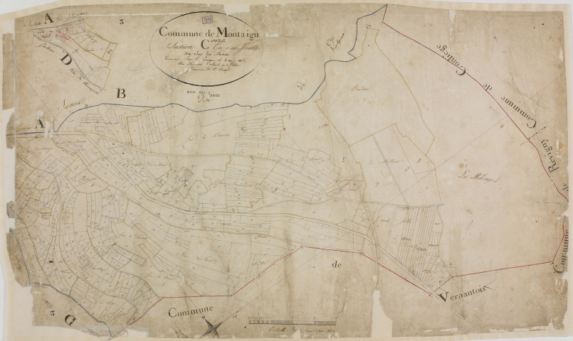 Montaigu, section C, les Monts, feuille unique.géomètre : Calmels et Félix