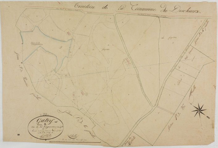 Gatey, section B, la Fragnosse, feuille 5.géomètre : Chaunet Francois fils