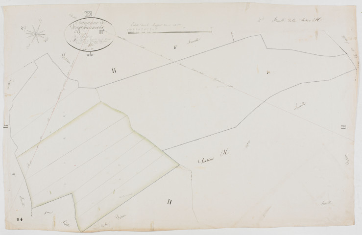 Longchaumois, section H, Charrières, feuille 9.géomètre : Félix cadet