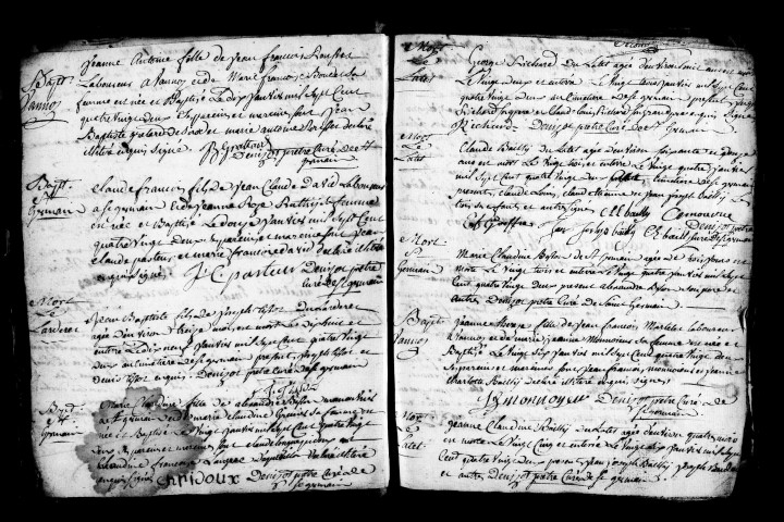 Série communale : baptêmes, mariages, sépultures 1782-1792. Naissances, mariages, décès 1793-an VIII.