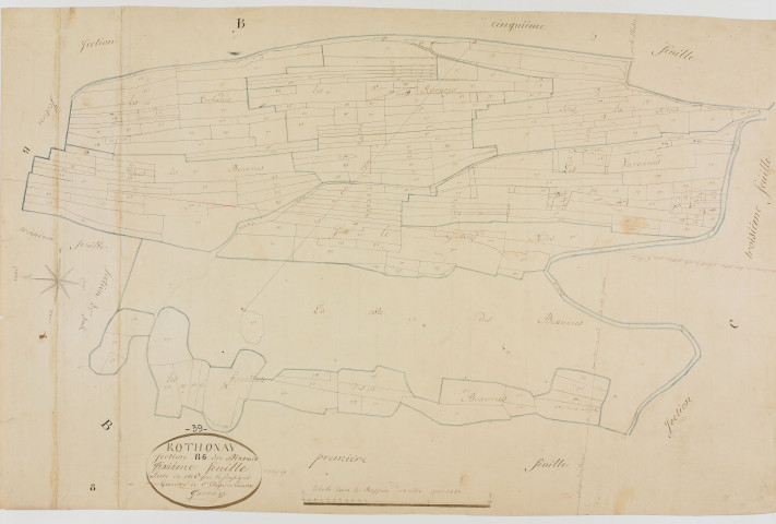 Rothonay, section B, le Marais, feuille 6.géomètre : Jannin