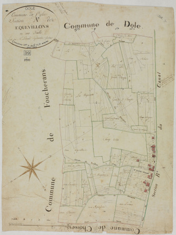 Saint-Ylie, section A, les Equevillons, feuille unique.géomètre : Lebeaud