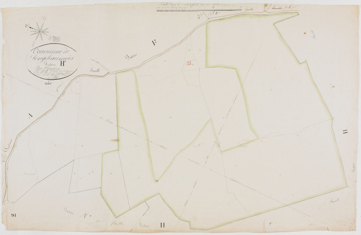 Longchaumois, section H, les Charrières, feuille 6.géomètre : Félix cadet