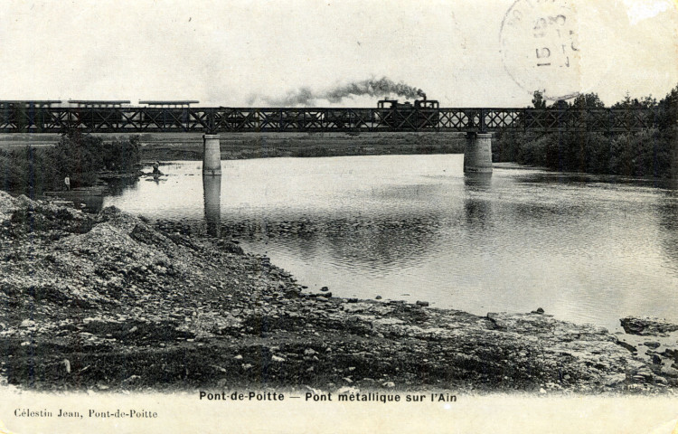 Pont-de-Poitte (Jura). Pont-de-Poitte. Pont métallique sur l'Ain.