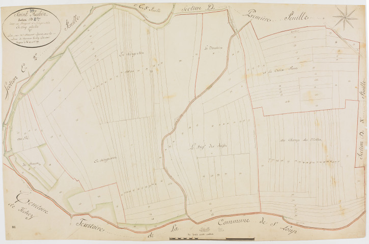 Saint-Aubin, section D, Fragnot et Seinge-Sein, feuille 2. [1825] géomètre : Chaunet