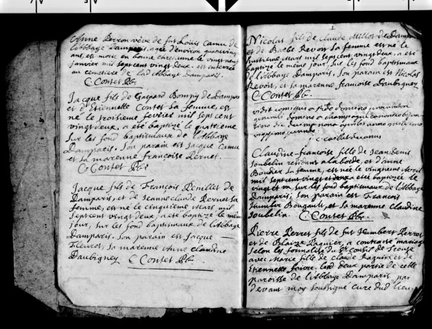 Baptêmes, mariages et sépultures, octobre 1721-décembre 1738.