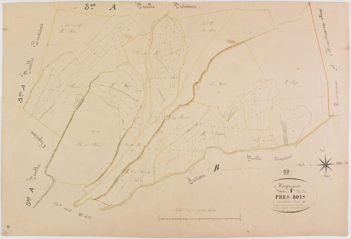 Songeson, section A, les Prés Bois, feuille 4.géomètre : Laplace