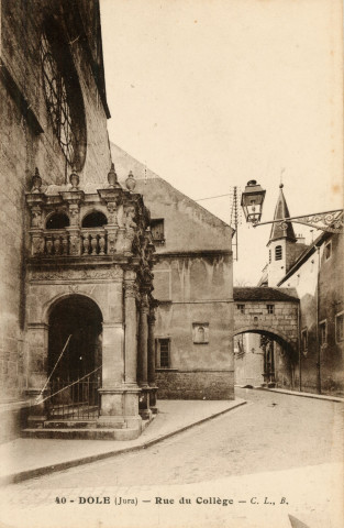 Dole (Jura). 40. La rue du collège. Phototypie artistique de l'Est, Besançon, C. Lardier.