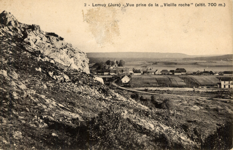 Lemuy (Jura). 2. Vue prise de la vieille roche (alt.700m). Salins, Figuet.