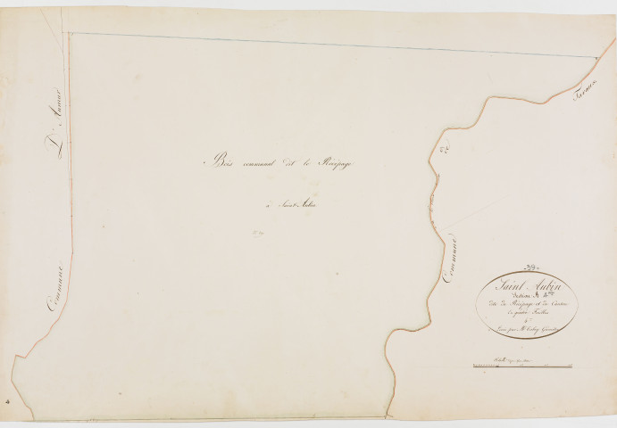 Saint-Aubin, section A, Récépage et Canton, feuille 4. [1825]géomètre : Tabey