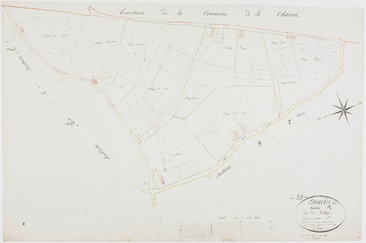 Essards (Les), section A, le Village, feuille 2.géomètre : Rosset