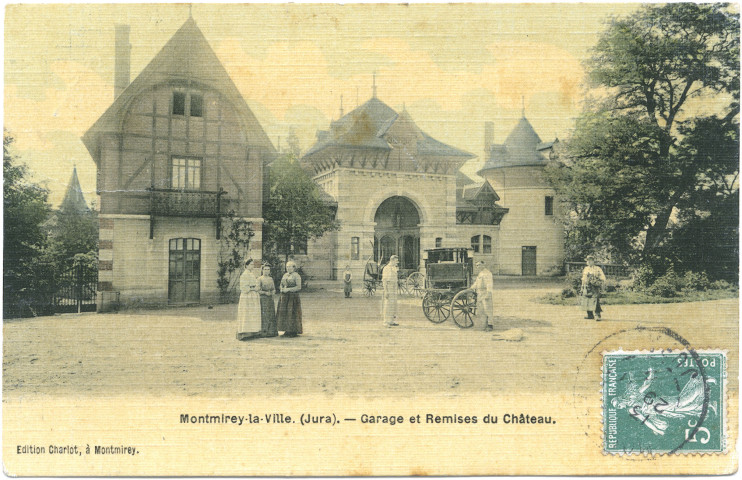 Montmirey-la-Ville (Jura). Garage et remise du château. Charlot