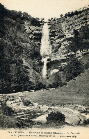 Saint-Claude (Jura). La cascade de la Queue de Cheval, hauteur 50m. Paris, B.F.