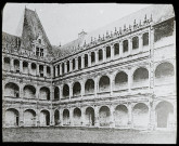 Reproduction d'une vue de la façade intérieure du château de La Rochefoucauld.