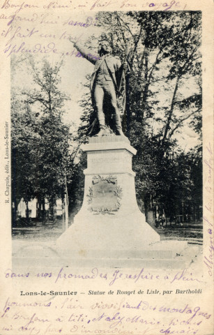 Lons-le-Saunier (Jura). La statue de Rouget de Lisle par Bartholdi. Lons-le-Saunier, R.Chapuis.