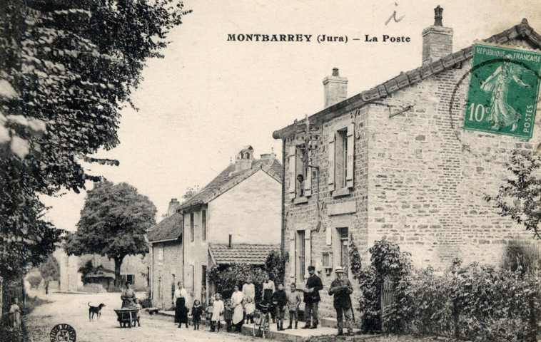 Montbarrey (Jura). La poste. Paris, B.F.