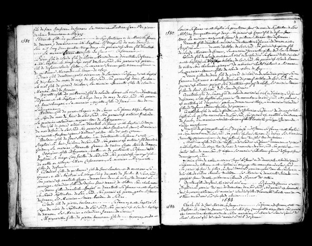 Série communale : baptêmes 1581-1606, 1645-1679, 1681-1684, 1686-1769.