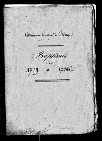 Série communale : baptêmes, juillet 1719-décembre 1736.