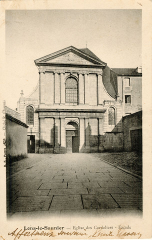 Lons-le-Saunier (Jura). L'église des Cordeliers, la façade. Paris, imprimerie Bourgeois Frères.