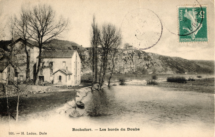 Rochefort (Jura). 101. Les bords du Doubs. Dole, H. Ledun.
