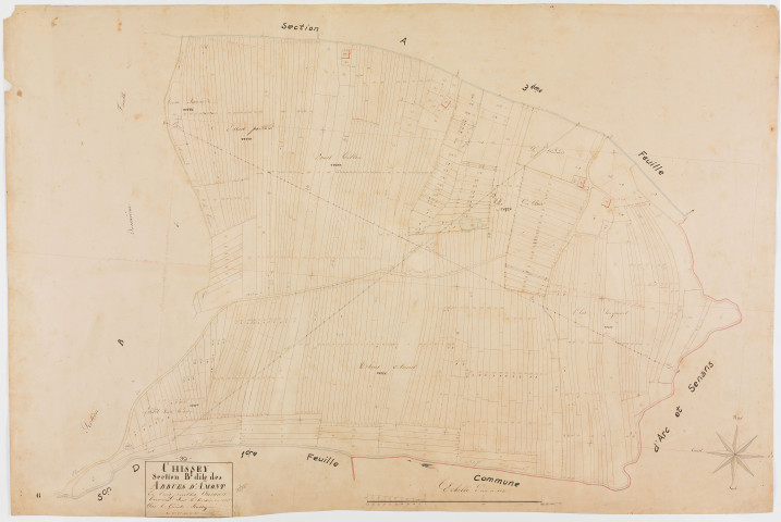 Chissey-sur-Loue, section B, les Arbues d'Amont, feuille 1.géomètre : Henry Duchesne