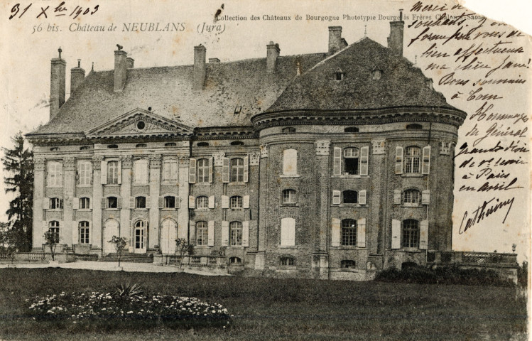 Neublans (Jura). 56 bis. Le château. Collection des Châteaux de Bourgogne, Chalon-sur-Saône, Bourgeois Frères.